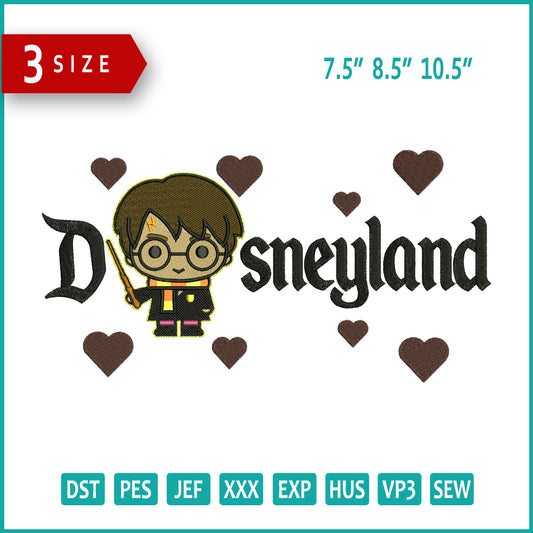 Chibi Harry Potter Disneyland Embroidery Design Files - 3 Size's