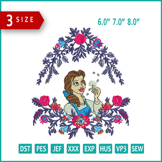 Belle v2 Embroidery  Files - 3 Size's