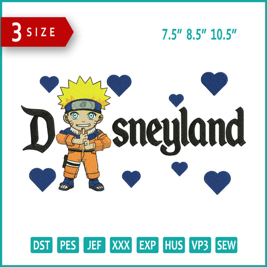 Chibi Naruto Disneyland Embroidery Design Files - 3 Size's