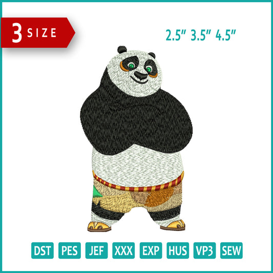 Kung Fu Panda Embroidery Design Files - 3 Size's