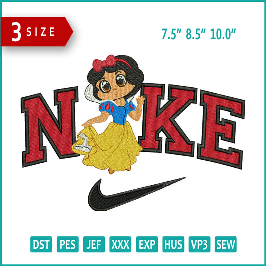 Nike Chibi Snow White Embroidery Design Files - 3 Size's