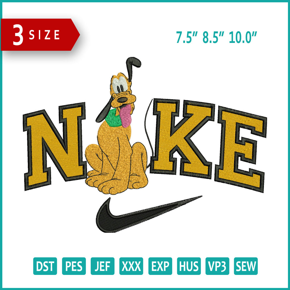 Nike Pluto v1 Embroidery Design Files - 3 Size's