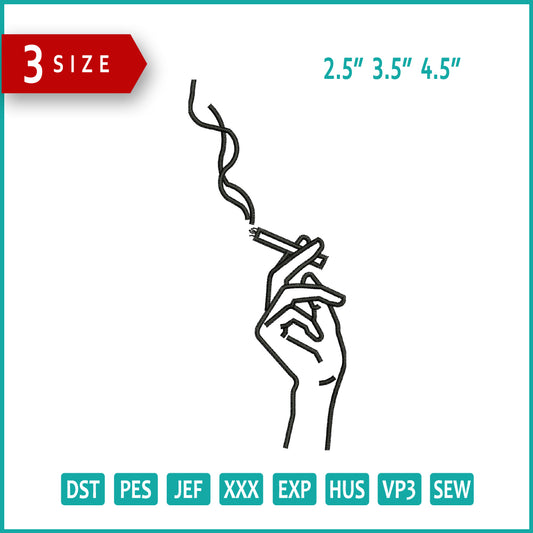 Cigarette Hand Embroidery Design Files - 3 Size's