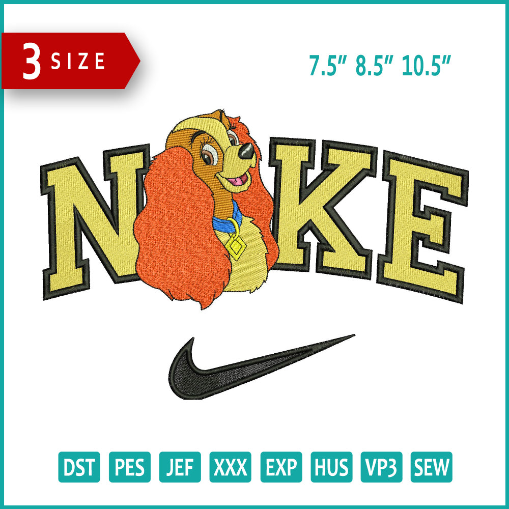 Nike Lady Embroidery Design Files - 3 Size's