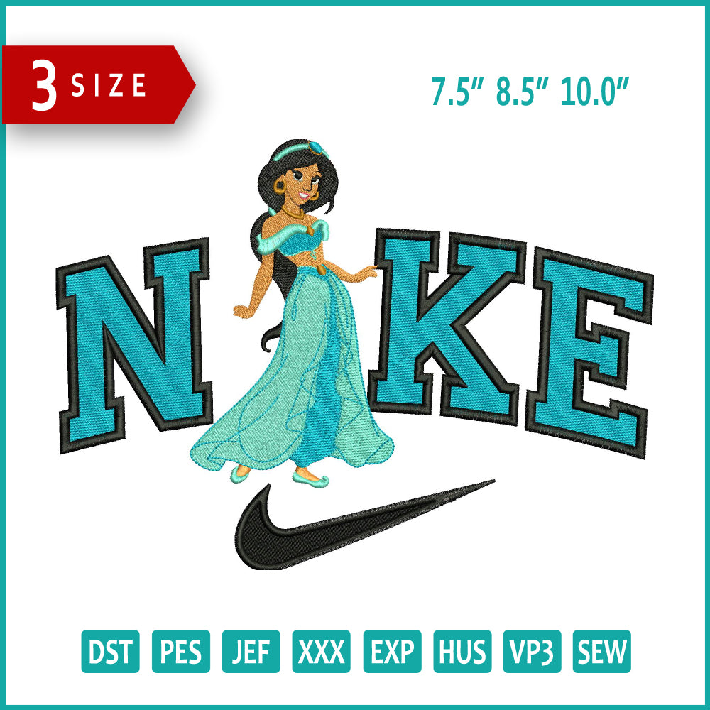 Nike jasmine Embroidery Design Files - 3 Size's