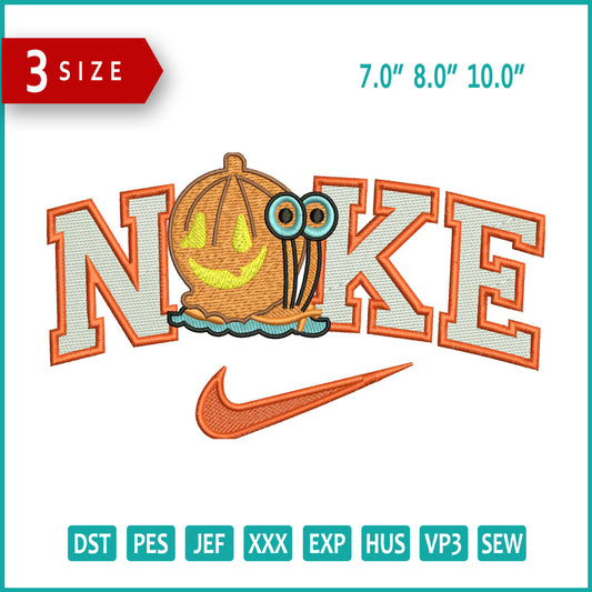 Archivos de bordado de caracol de calabaza de Nike - 3 tamaños