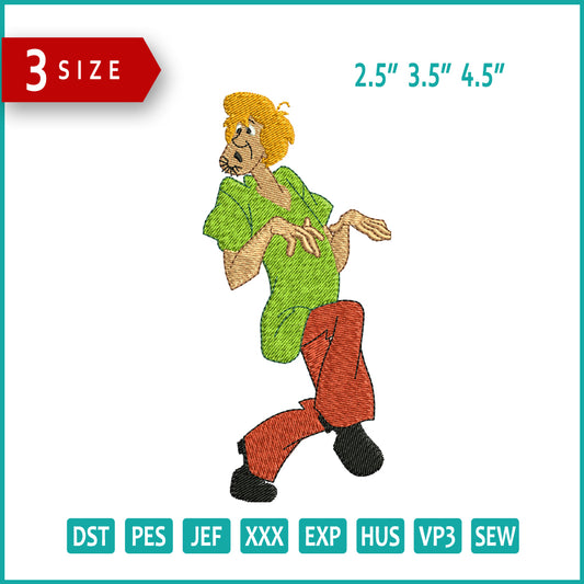 Shaggy Rogers v2 Embroidery Design Files - 3 Size's