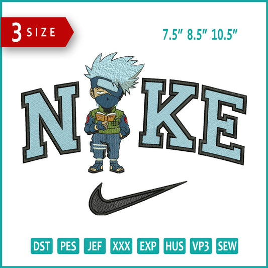 Nike Chibi Kakashi Hatake Embroidery Design Files - 3 Size's