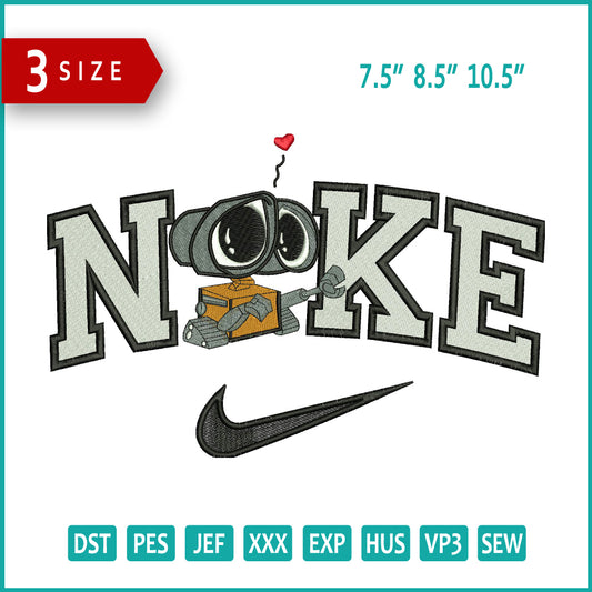 Nike Wall E Embroidery Design Files - 3 Size's