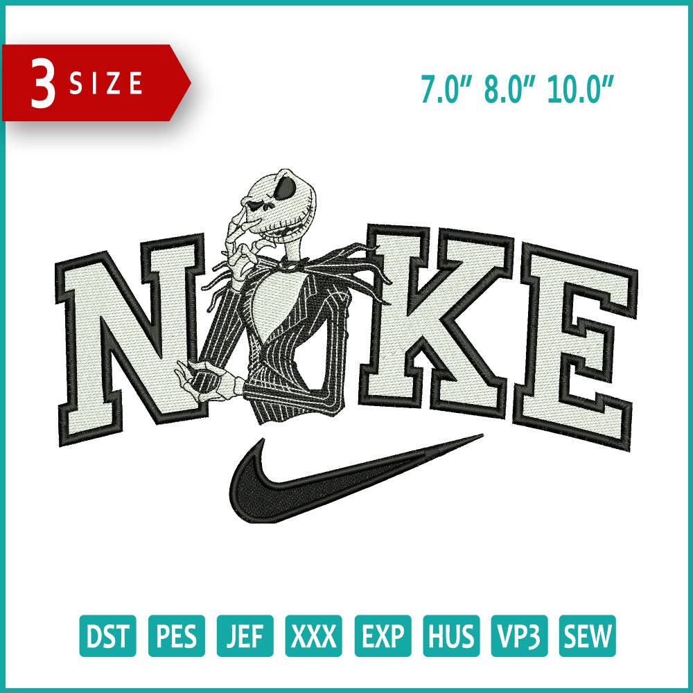 Jack Nike v2 Embroidery Design Files - 3 Size's