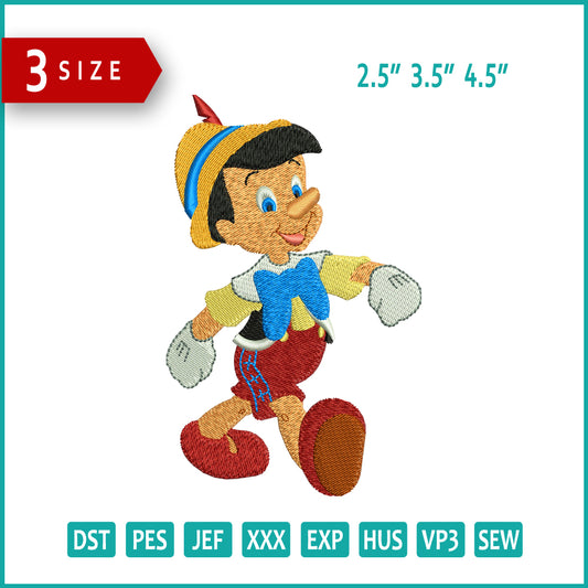 Jiminy Cricket Embroidery Design Files - 3 Size's