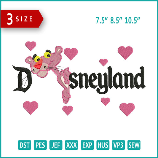 Pink Panther v2 Disneyland Embroidery Design Files - 3 Size's