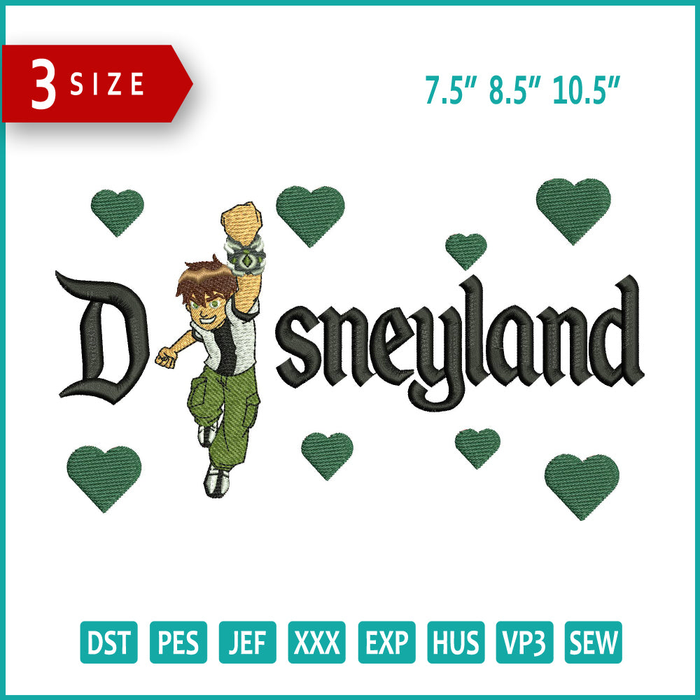 Ben 10 Disneyland Embroidery Design Files - 3 Sizes