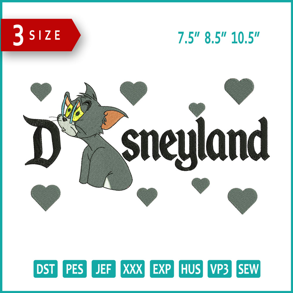 Tired Tom Disneyland Embroidery Design Files - 3 Size's