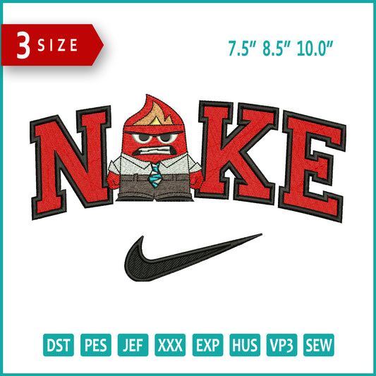 Nike Anger Embroidery Design Files - 3 Size's