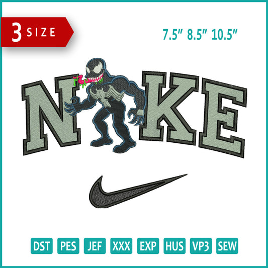 Nike Chibi Venom Embroidery Design Files - 3 Size's