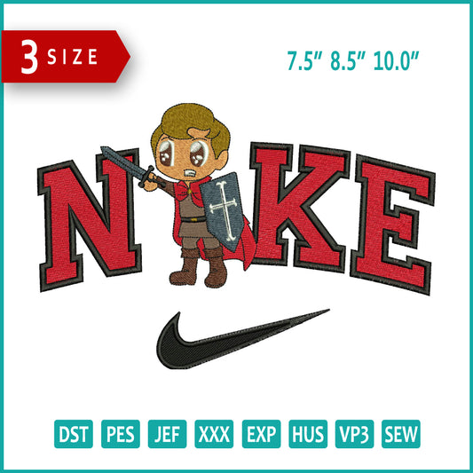 Nike Chibi Prince Philip Embroidery Design Files - 3 Size's