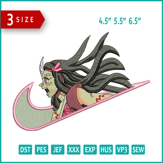 Angry Nezuko Kamado Embroidery Design Files - 3 Sizes