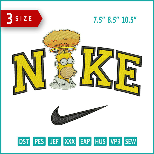 Nike Angry Homer Embroidery Design Files - 3 Size's