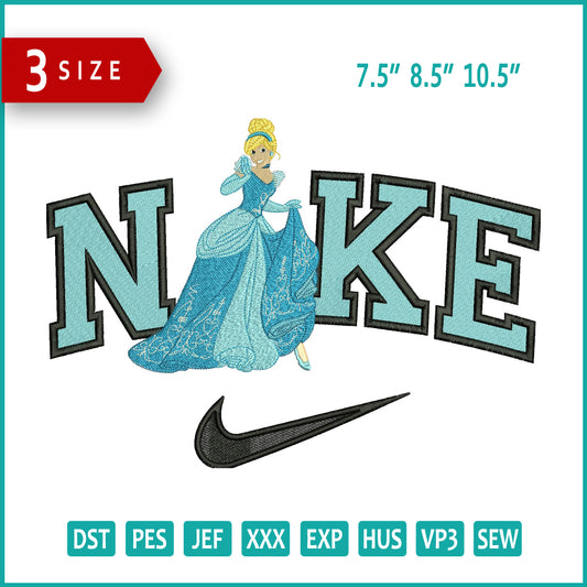 Nike Cinderella Embroidery Design Files - 3 Size's