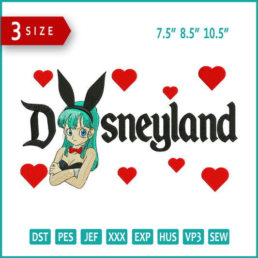 Bulma Half Disneyland Embroidery Design Files - 3 Size's