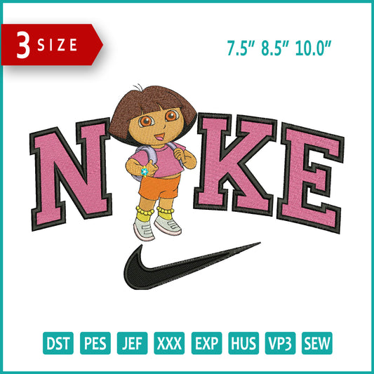 Nike Dora Embroidery Design Files - 3 Size's