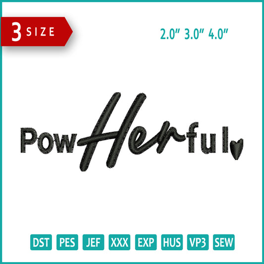 Powherful Embroidery Design Files - 3 Size's