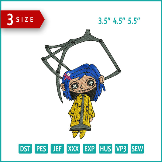 Archivos de bordado de Coraline v2 - 3 tamaños