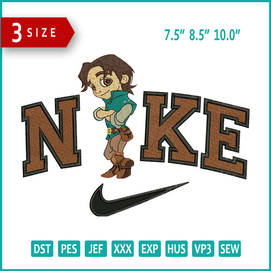 Nike Chibi Flynn Rider Embroidery Design Files - 3 Size's