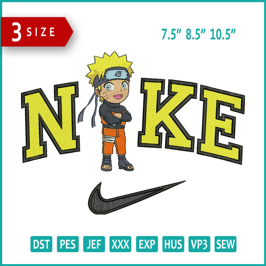 Nike Chibi Naruto v2 Embroidery Design Files - 3 Size's