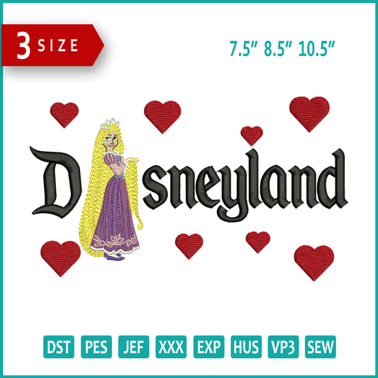 Rapunzel v2 Disneyland Embroidery Design Files - 3 Sizes