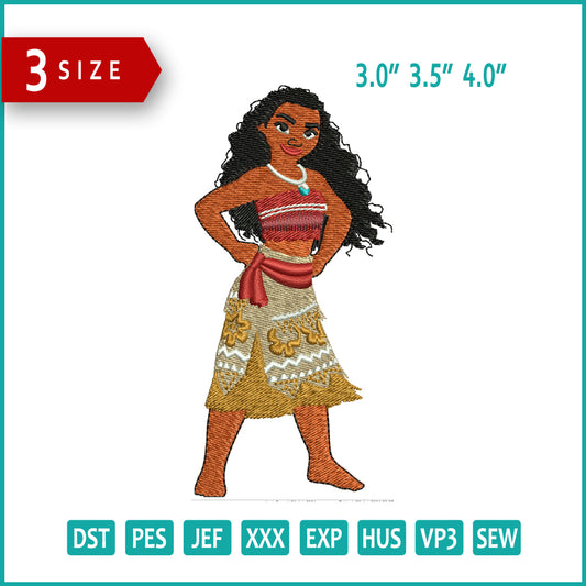 Moana Embroidery Design Files - 3 Size's