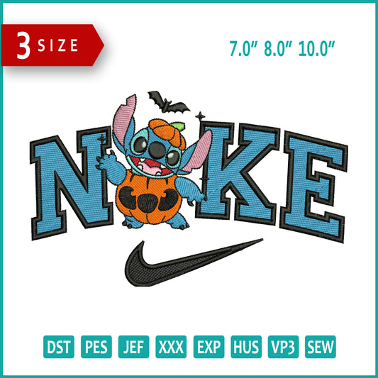 Nike Stitch Cosplay Pumpkin Embroidery Files - 3 Size's