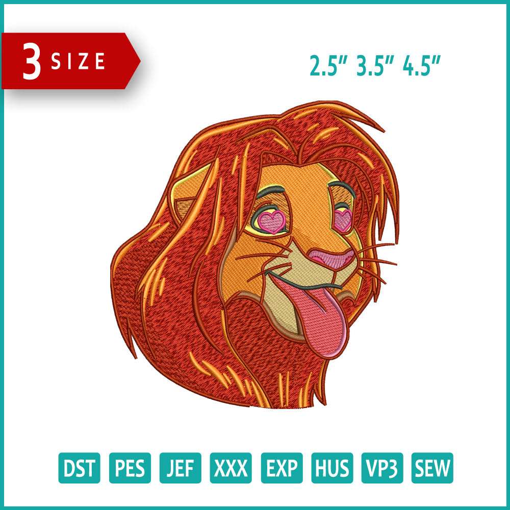 Lion King v2  Embroidery Design Files - 3 Size's