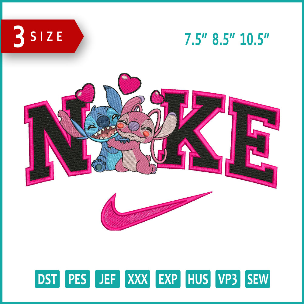 Nike Stitch & Angel Embroidery Design Files - 3 Size's