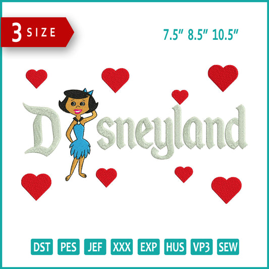 Betty Rubble Disneyland Embroidery Design Files - 3 Size's