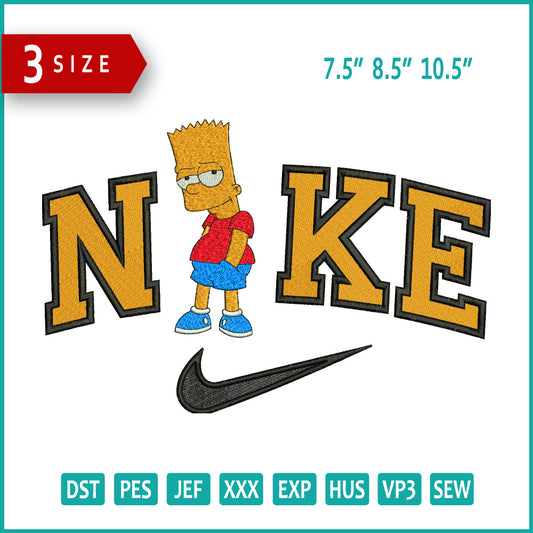 Nike Bart Embroidery Design Files - 3 Size's