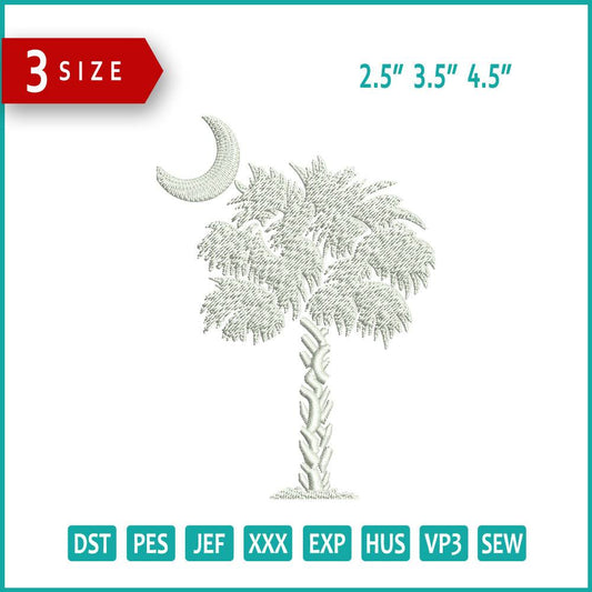 Moon Tree Embroidery Design Files - 3 Size's