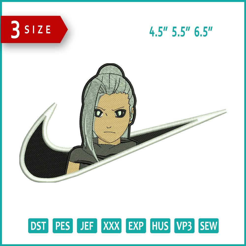 Ino Yamanaka Swoosh Embroidery Design Files - 3 Sizes