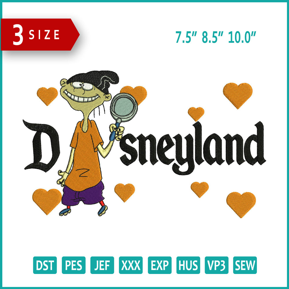 Edd Disneyland Embroidery Design Files - 3 Size's