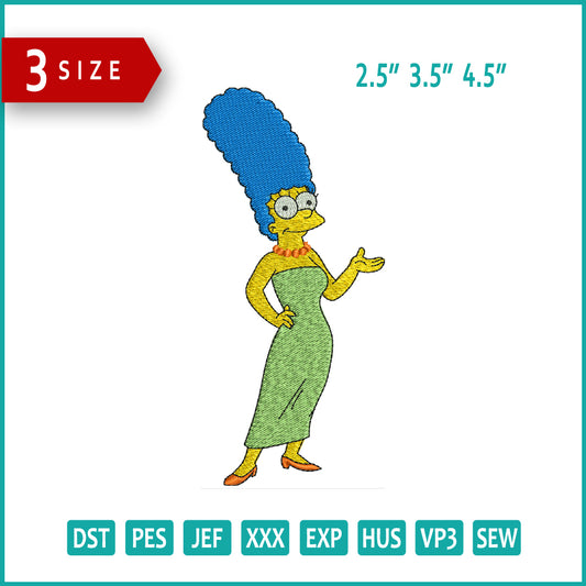 Marge Simpson Embroidery Design Files - 3 Size's