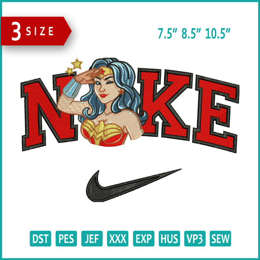 Nike Wonder Woman Embroidery Design Files - 3 Size's