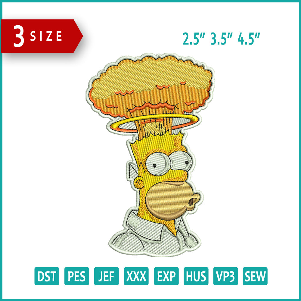 Angry Homer Embroidery Design Files - 3 Size's