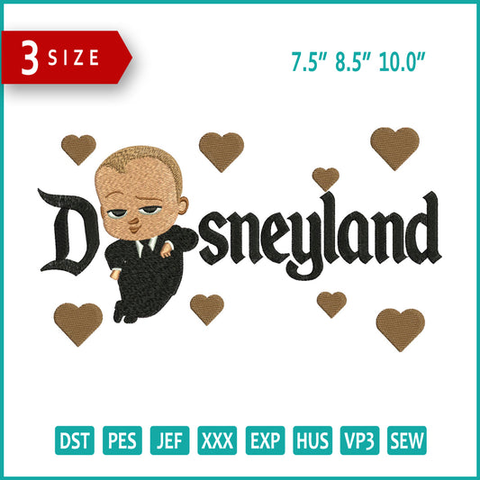 The Boss Baby Disneyland Embroidery Design Files - 3 Size's