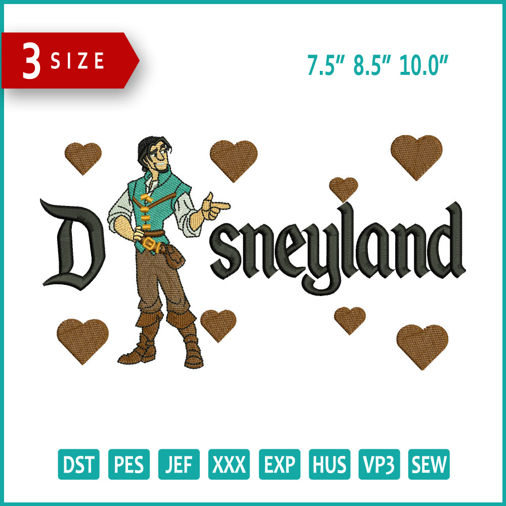 Flynn Rider v2 Embroidery Design Files - 3 Size's