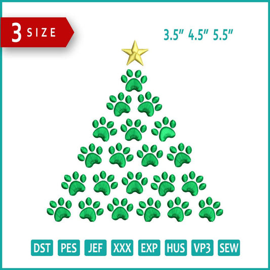 Christmas Tree v9 Embroidery Design Files - 3 Size's