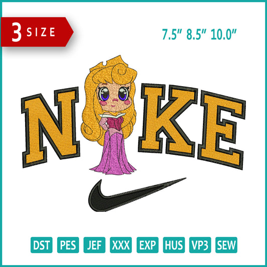 Nike Chibi Aurora Embroidery Design Files - 3 Size's