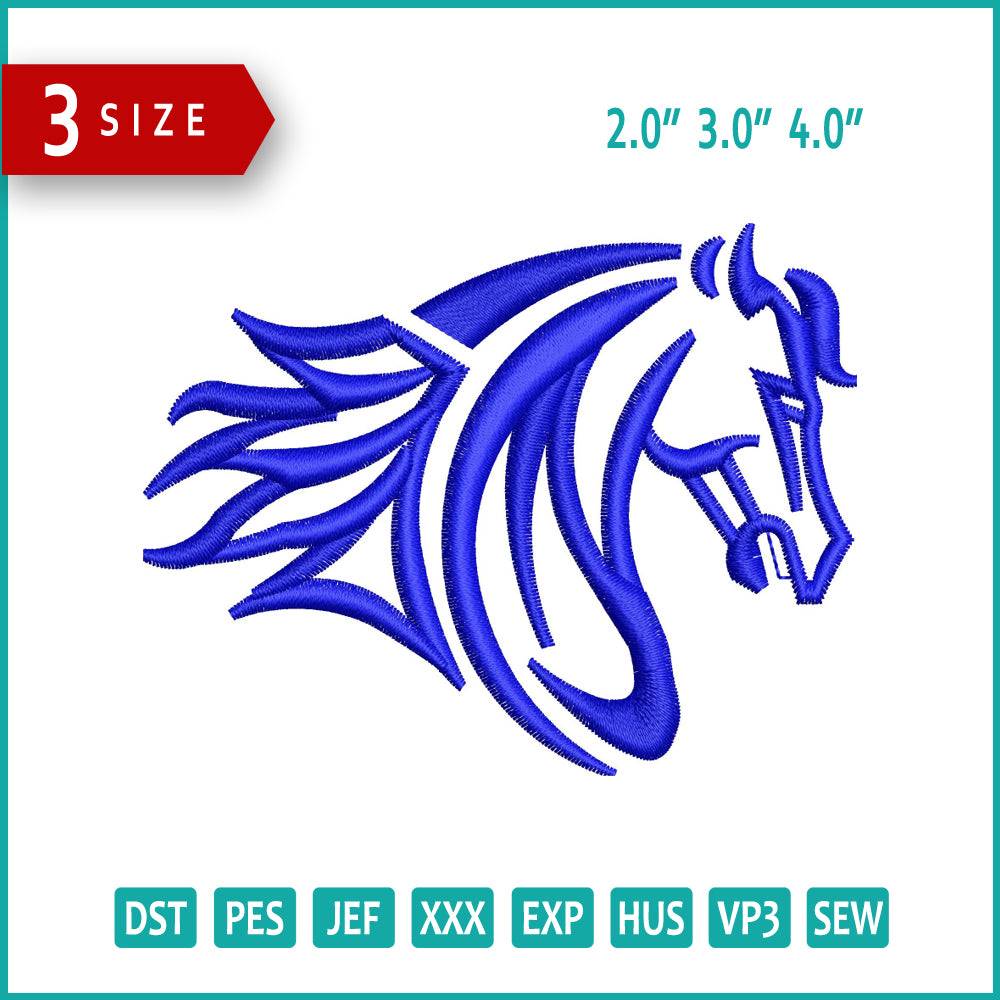 Line Horse Embroidery Design Files - 3 Size's