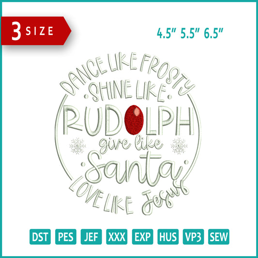 Rudolph Embroidery Design Files - 3 Size's