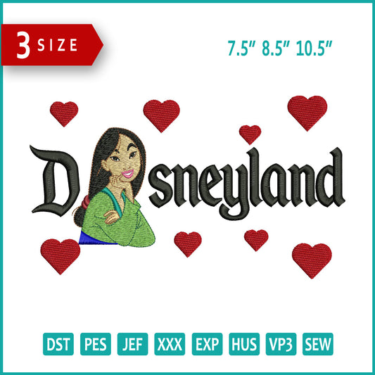 Mulan Disneyland Embroidery Design Files - 3 Sizes